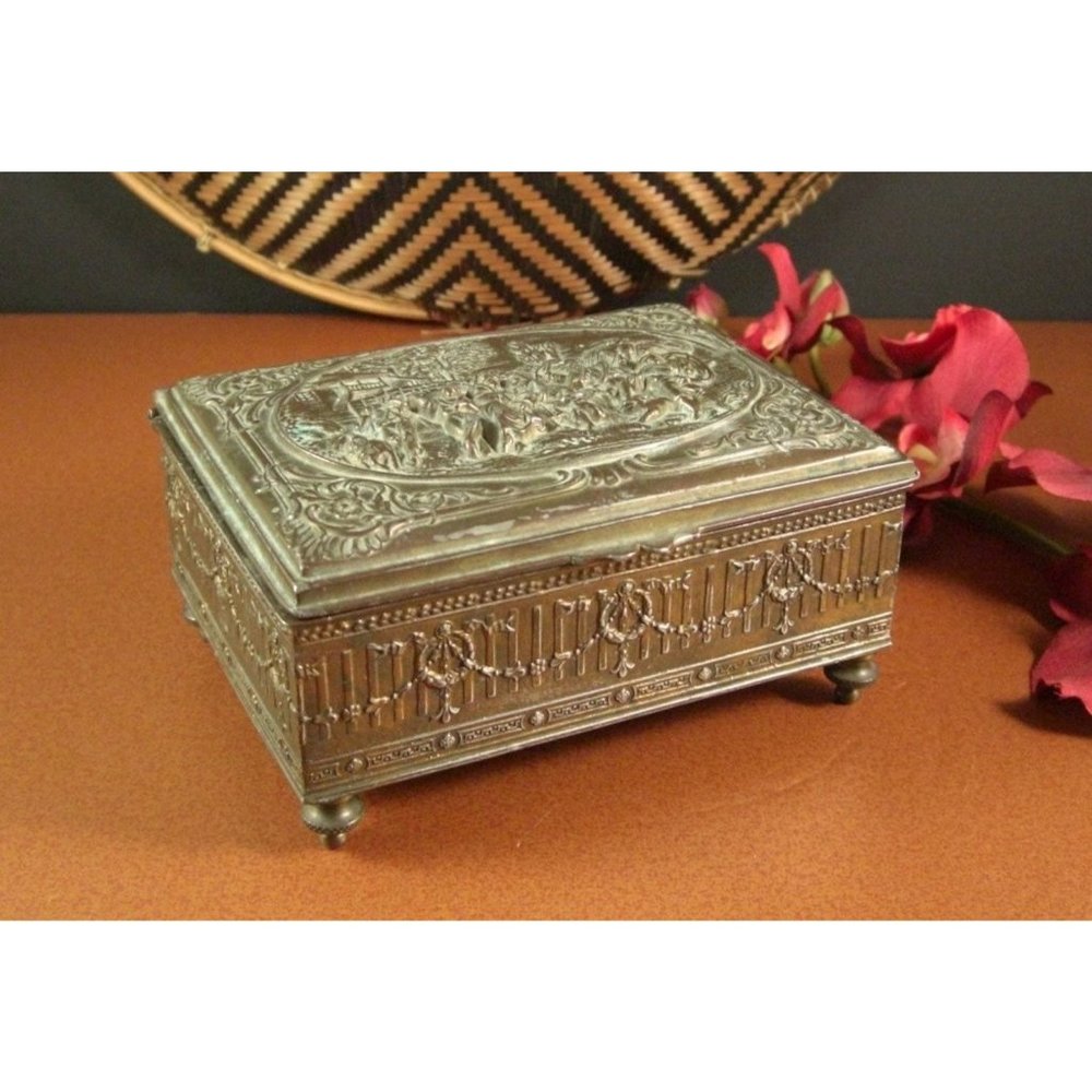Rare find JB Jennings Brothers Desk Jewelry Trinket Box